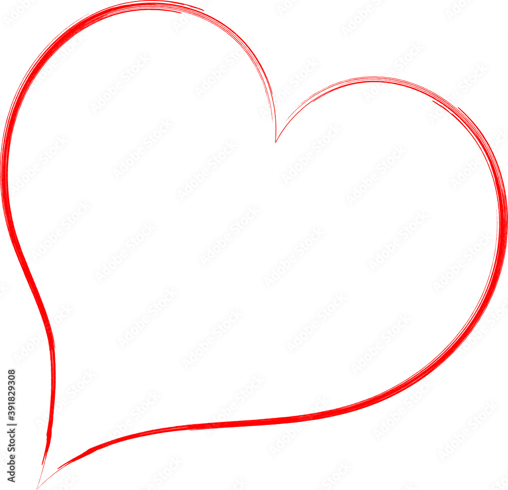 Red heart - doodle style outline for romantic valentines day greeting card. Vector graphic for web design, beautiful icon for cover. Red heart - doodle style outline for romantic valentines day greeting card. Vector graphic for web design, beautiful icon for cover.