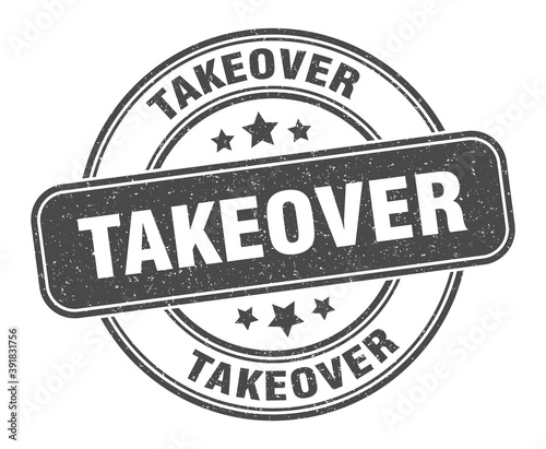 takeover stamp. takeover label. round grunge sign