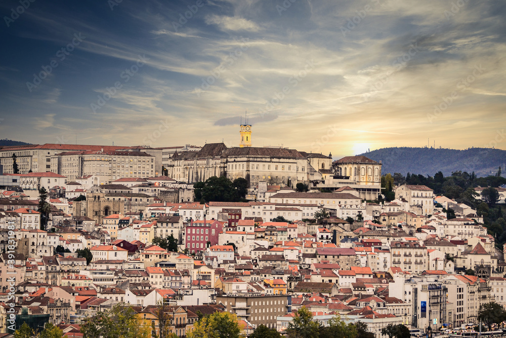 Obraz premium Panorama of Coimbra city in Portugal.