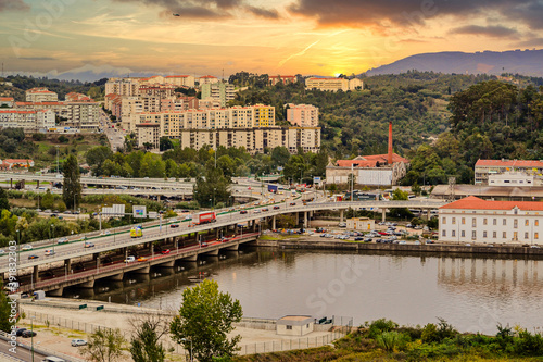 Panorama of Coimbra city in Portugal.