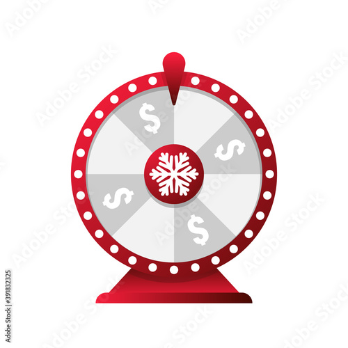 Christmas wheel of fortune. Concept of fortune wheel. Vector illustration