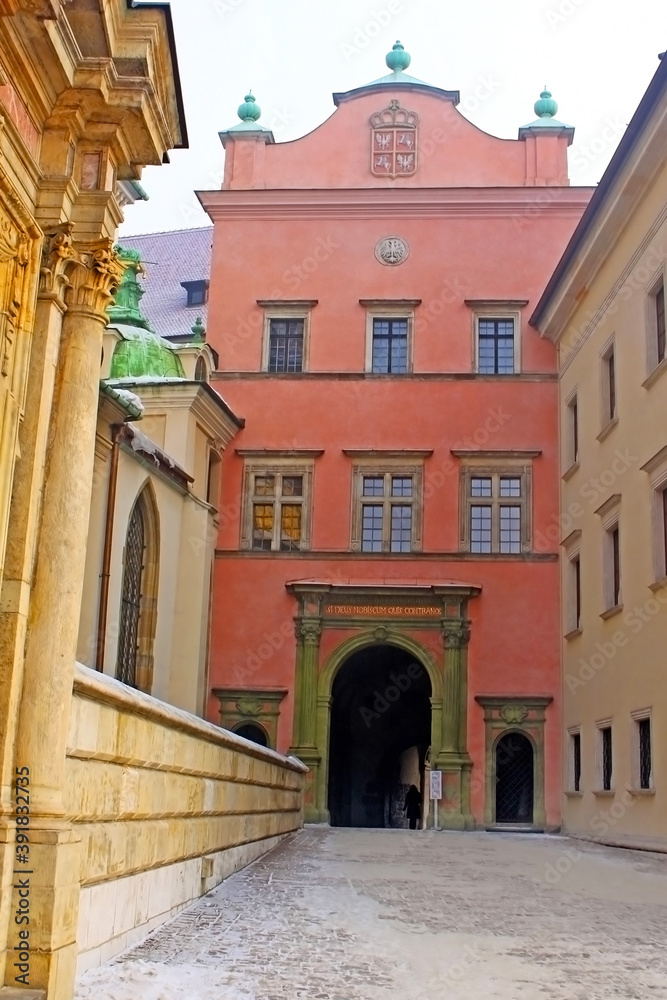 Entrance to Wawel palace, Krakow, Poland