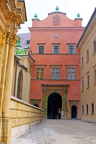 Entrance to Wawel palace  Krakow  Poland