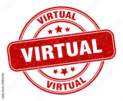 virtual stamp. virtual label. round grunge sign