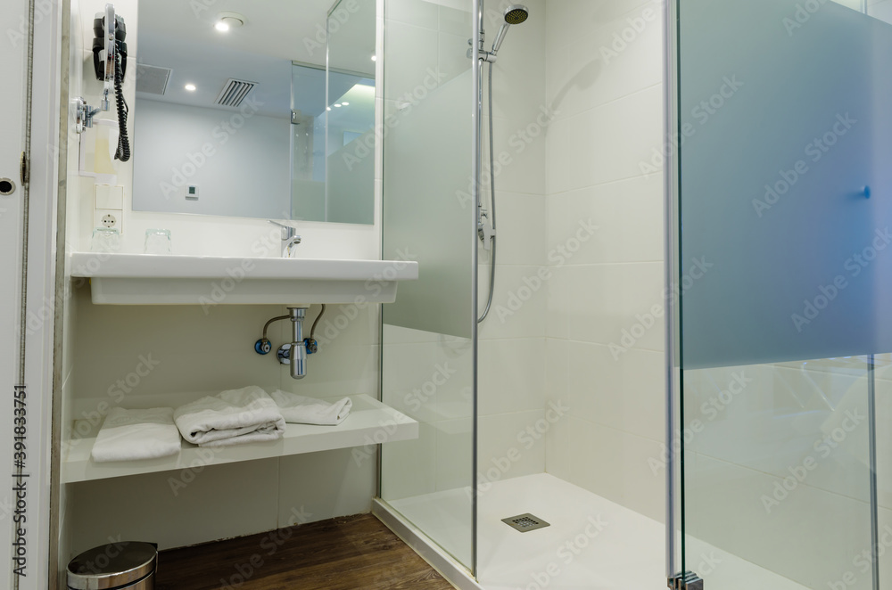 Modern interior of the hotel bathroom Modern interior of the hotel bathroom