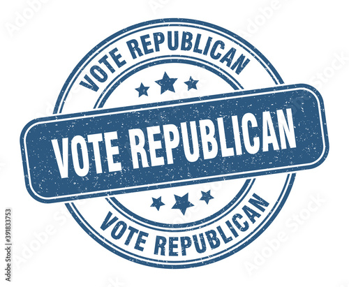 vote republican stamp. vote republican label. round grunge sign