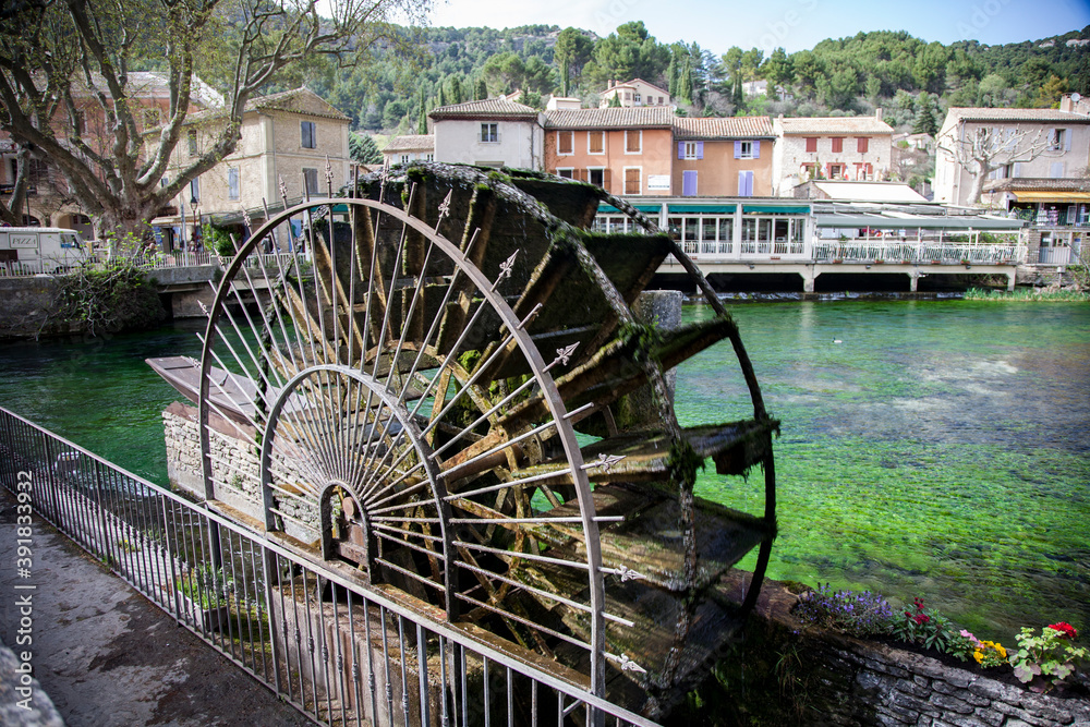 Wasserrad in Fontaine-de-Vaucluse