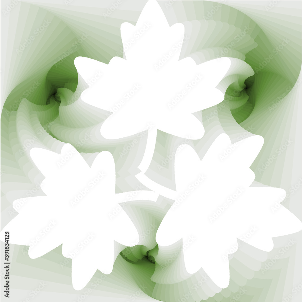 design for decoration with abstract pieces forming three leaves design for decoration with abstract pieces forming three leaves