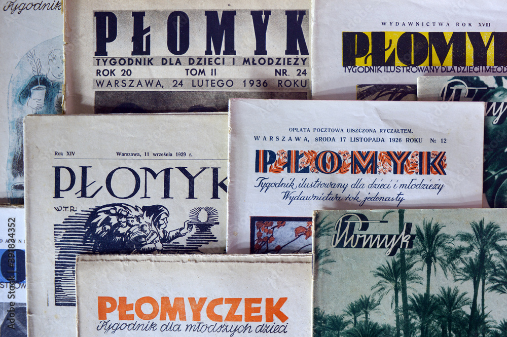 "Płomyk" - tygodnik dla dzieci i młodzieży - przykłady winietek stosowanych w latach 1926-1939									
 - obrazy, fototapety, plakaty 