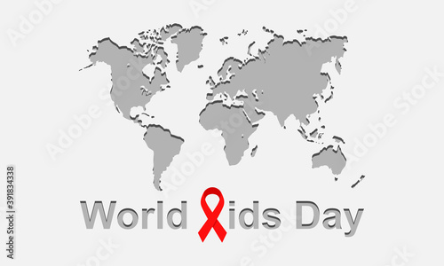 World Aids Day vector icon isolated on gray background.