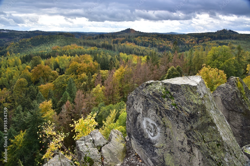 Semnice Rock with views of Andelska Hora Castle