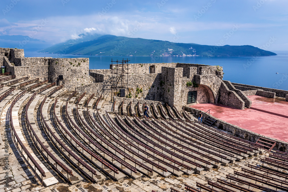 Ancient theater in so called Bloody Tower - Kani kula citadel in Herceg Novi, Montenegro