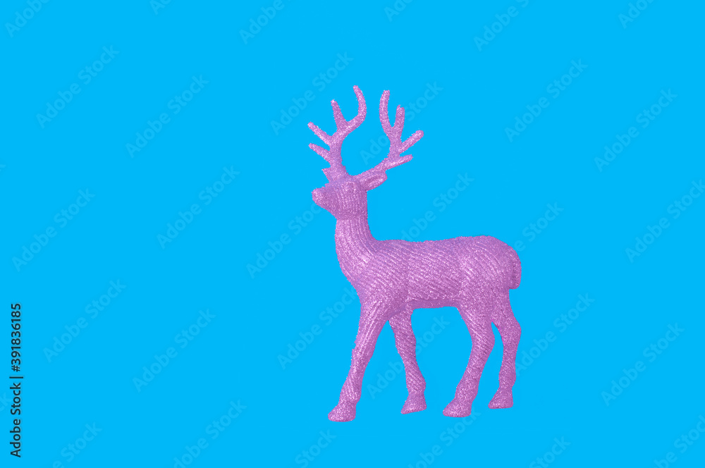 Reindeer silhouette on blue backdrop Reindeer silhouette on blue backdrop