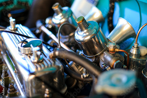 Travail de restauration de Haut moteur Austin Mini de collection 