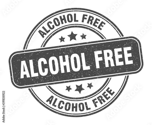 alcohol free stamp. alcohol free label. round grunge sign