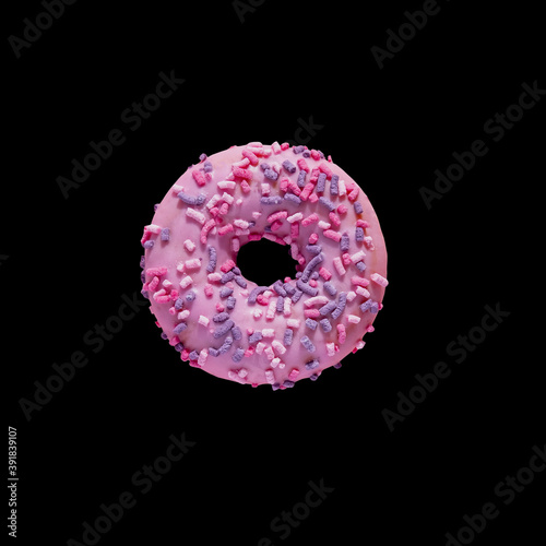 Pink donut isolated