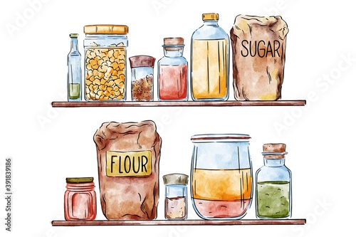 hand drawn pantry illustration