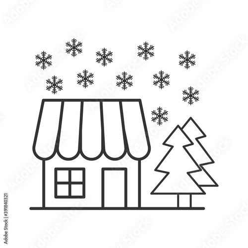 Winter house icon isolated on white background. Christmas sale modern, simple, vector, icon for website design, mobile app, ui. Vector Illustration