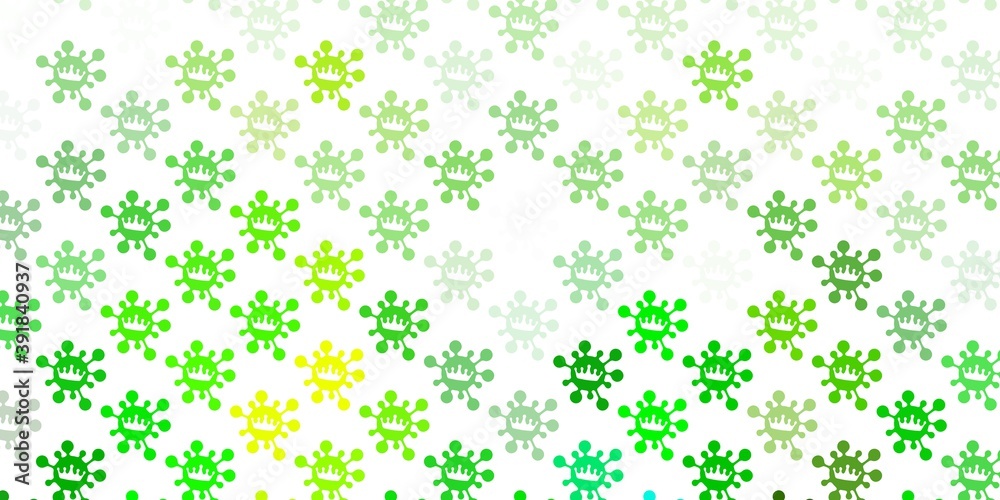 Light green, yellow vector texture with disease symbols. Light green, yellow vector texture with disease symbols.