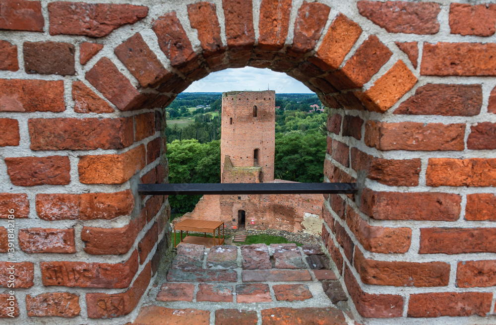 View from tower of castle in Czersk village near Gora Kalwaria town in Mazowsze region of Poland View from tower of castle in Czersk village near Gora Kalwaria town in Mazowsze region of Poland