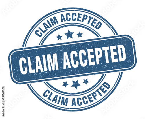 claim accepted stamp. claim accepted label. round grunge sign