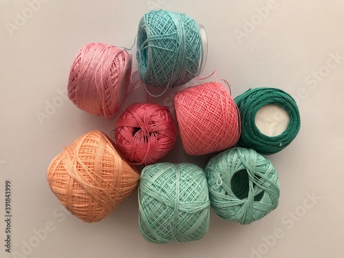 harmony of lovely colourful wool ,cotton balls