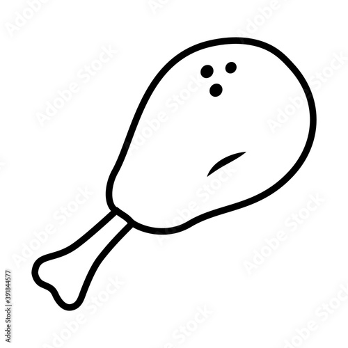 chicken thigh icon, line style