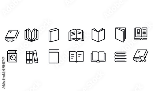 Books Icons vector design icons black and white 