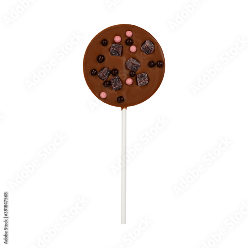 Chocolate pops isolated on white