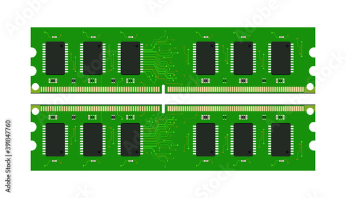 Bilde på lerret realistic random access memory or computer ram/ 3d computer ddr ram in illustration vector eps-10/DDR RAM Memory Modules isolated on White background