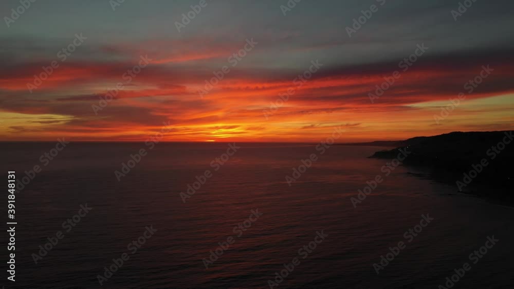 Sunset on the Pacific Ocean California Drone View Sunset on the Pacific Ocean California Drone View
