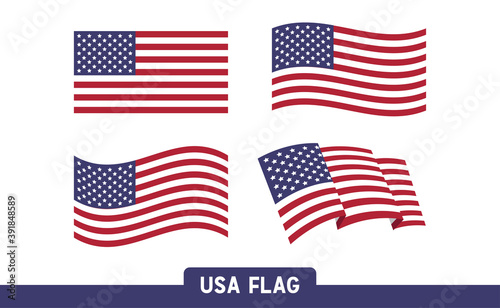 Flag of the United States of America. USA national symbol vector.