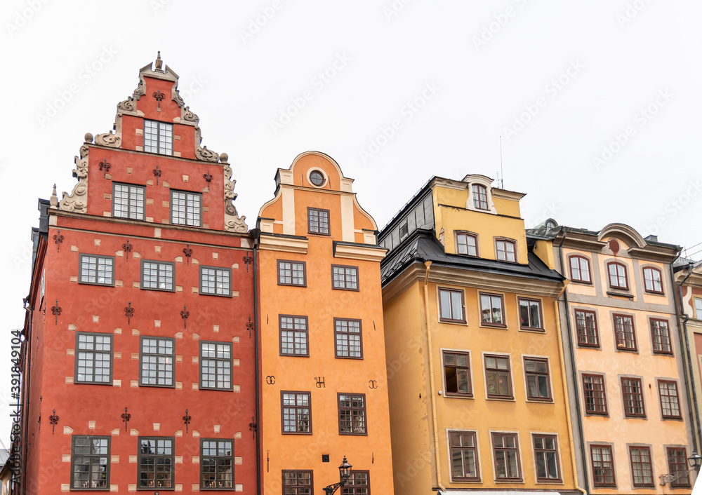 Stortorget place in Gamla stan, Stockholm, Sweden. Historical central square.