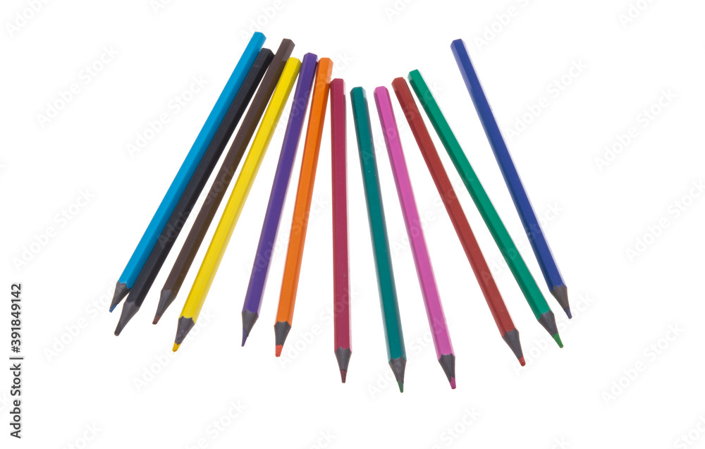 colored pencils isolated