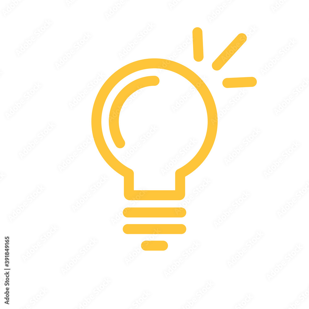 Light bulb icon. Symbol of idea. Shining electric lamp illustration. Light bulb icon. Symbol of idea. Shining electric lamp illustration.