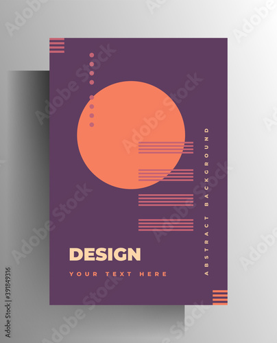 Cover design template for book, magazine, booklet, brochure, catalog, poster. Colored bright pattern with geometric elements. 10 EPS vector.
