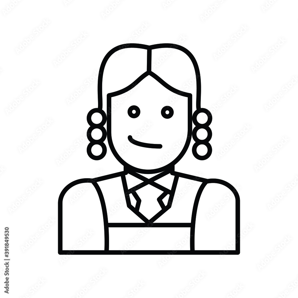 Stylish Girl with earrings avatar line icon Stylish Girl with earrings avatar line icon