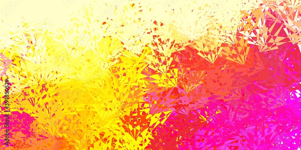 Light pink, yellow vector backdrop with triangles, lines. Light pink, yellow vector backdrop with triangles, lines.