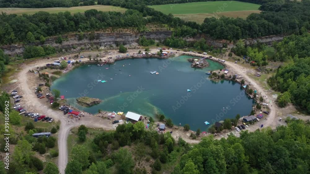 Float for Recovery at Lagrange Quarry La Grange Kentucky Drone View Float for Recovery at Lagrange Quarry La Grange Kentucky Drone View