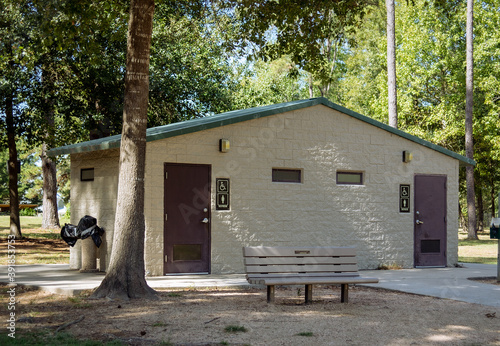 Outdoor bathrooms at a public park