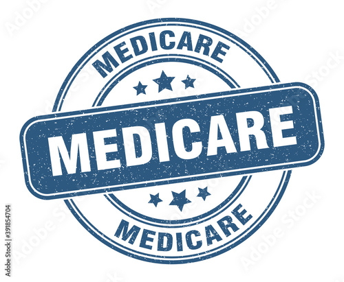 medicare stamp. medicare label. round grunge sign