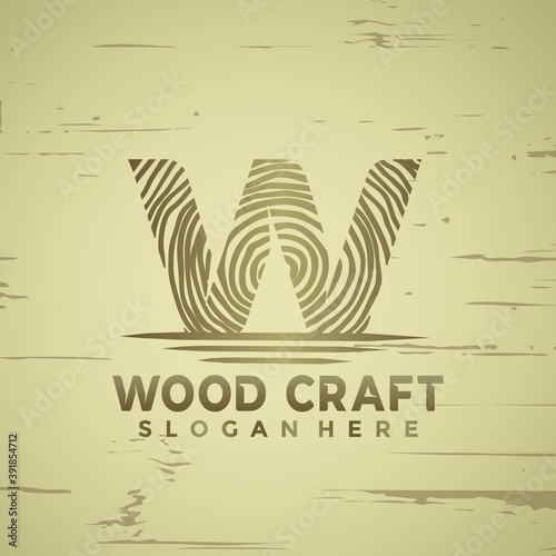 Abstract Letter W Woodcraft modern logo Designs vector illustration