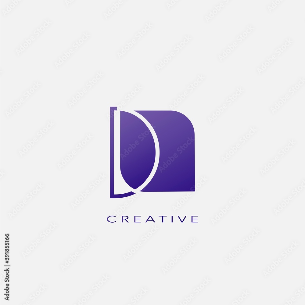 Initial Letter D Logo Icon, simple abstract techno geometrical shape with negative letter logo vector design. Initial Letter D Logo Icon, simple abstract techno geometrical shape with negative letter logo vector design.