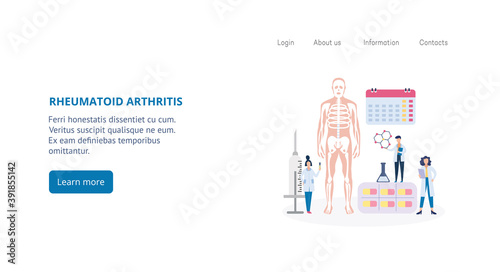 Landing page template for app of diagnosis and treatment of rheumatoid arthritis