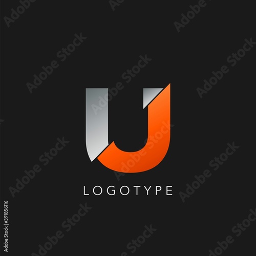 Abstract Initial Letter U logo icon vector design concept.
