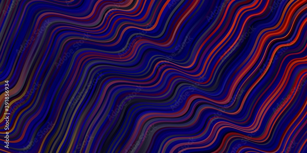 Dark Blue, Red vector background with bent lines. Dark Blue, Red vector background with bent lines.