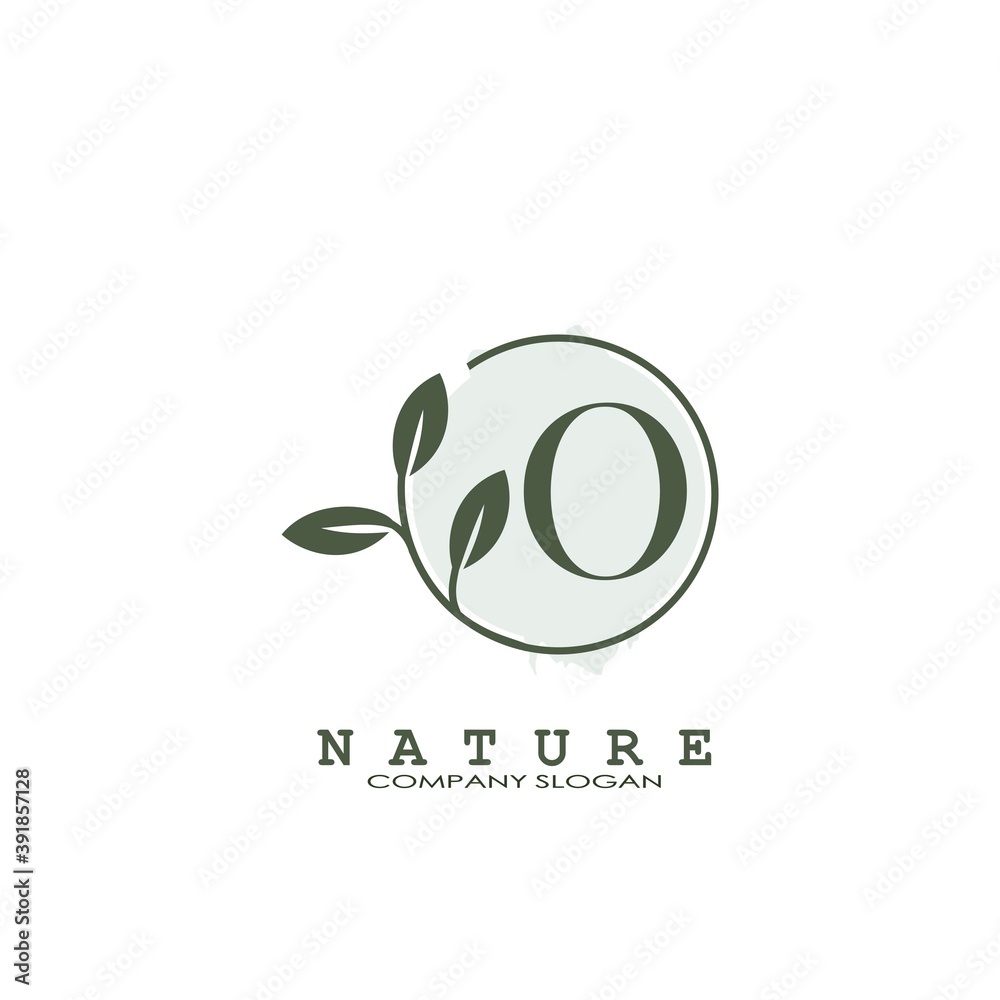 O Letter Nature Floral Logo O Letter Nature Floral Logo