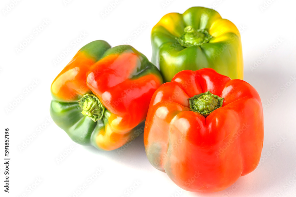 sweet pepper, red, green, yellow paprika, isolated on white background. sweet pepper, red, green, yellow paprika, isolated on white background.