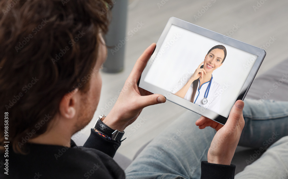 Doctor video chat consultation. Telehealth concept Doctor video chat consultation. Telehealth concept