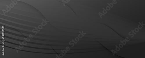 Black Digital Background. Fluid Abstract Design. 